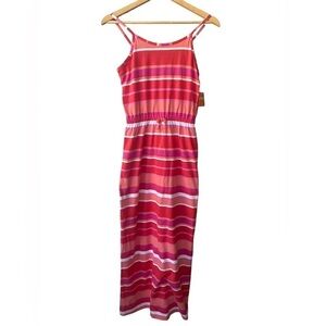 NWT Gymboree Girl Pink White‎ Striped Summer Sundress Maxi Dress Sz 14